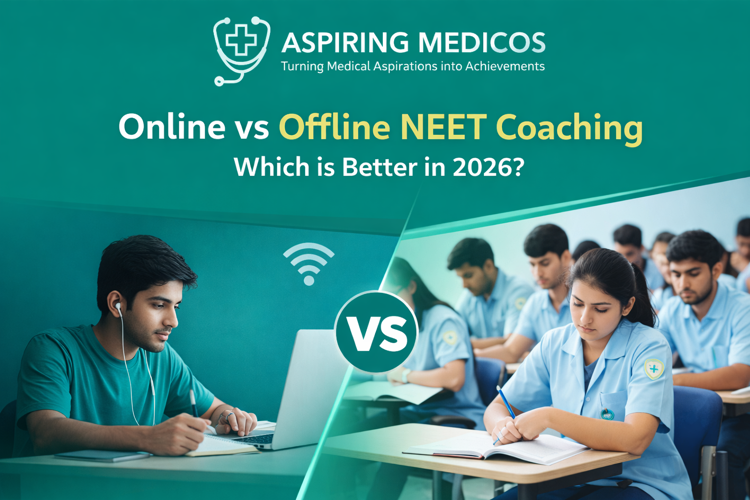 Online vs Offline NEET Coaching 2026 comparison for medical students
