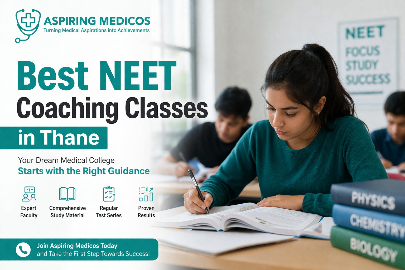Best NEET coaching classes in Thane by Aspiring Medicos with students preparing for NEET 2026