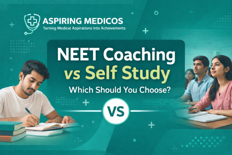 NEET coaching vs self study comparison illustration for NEET 2026 preparation